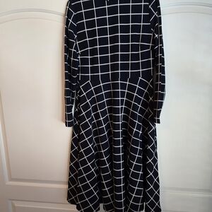 Elegant Black and White Grid Dress